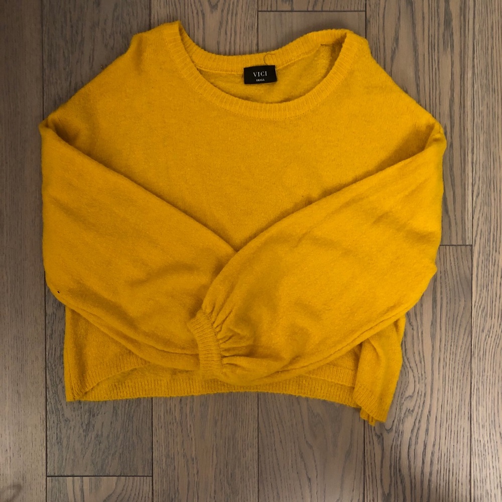 Vici- Impeccable Balloon Sleeve Sweater- Mimosa